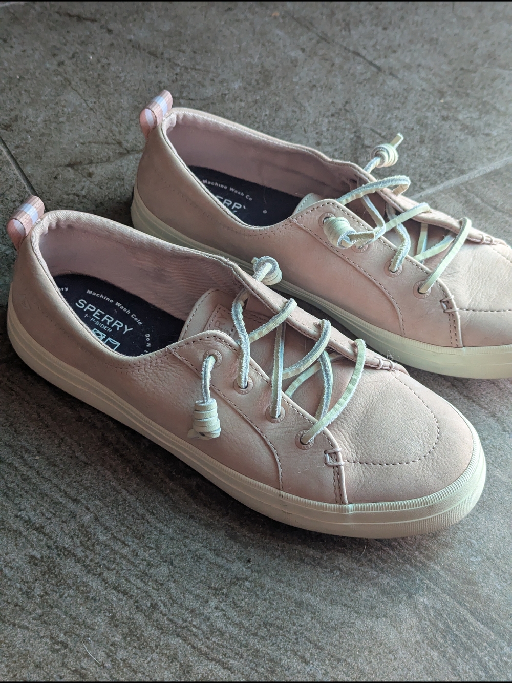 Sperry Women's Blush Pink Leather Lace-Up Sneakers